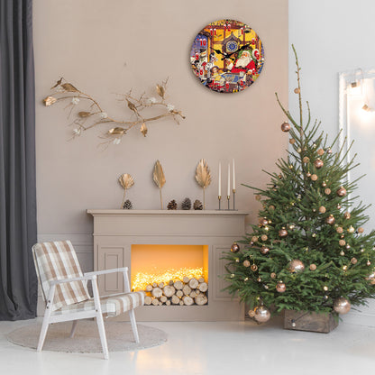 A letter from Santa Claus Christmas Wall Clock Silent Non-Ticking Battery Operated Christmas Decorations Indoor Home Decor Clearance