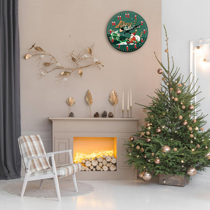 Santa Claus Christmas Decorations Wall Clock Silent Non-Ticking Battery Operated Christmas Decorations Clearance  Home Decor