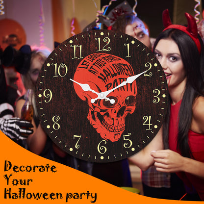 Orologio da parete decorativo senza ticchettio per la notte di Halloween, stile Nightmare Before Christmas, per camera da letto, cucina, soggiorno, scuola