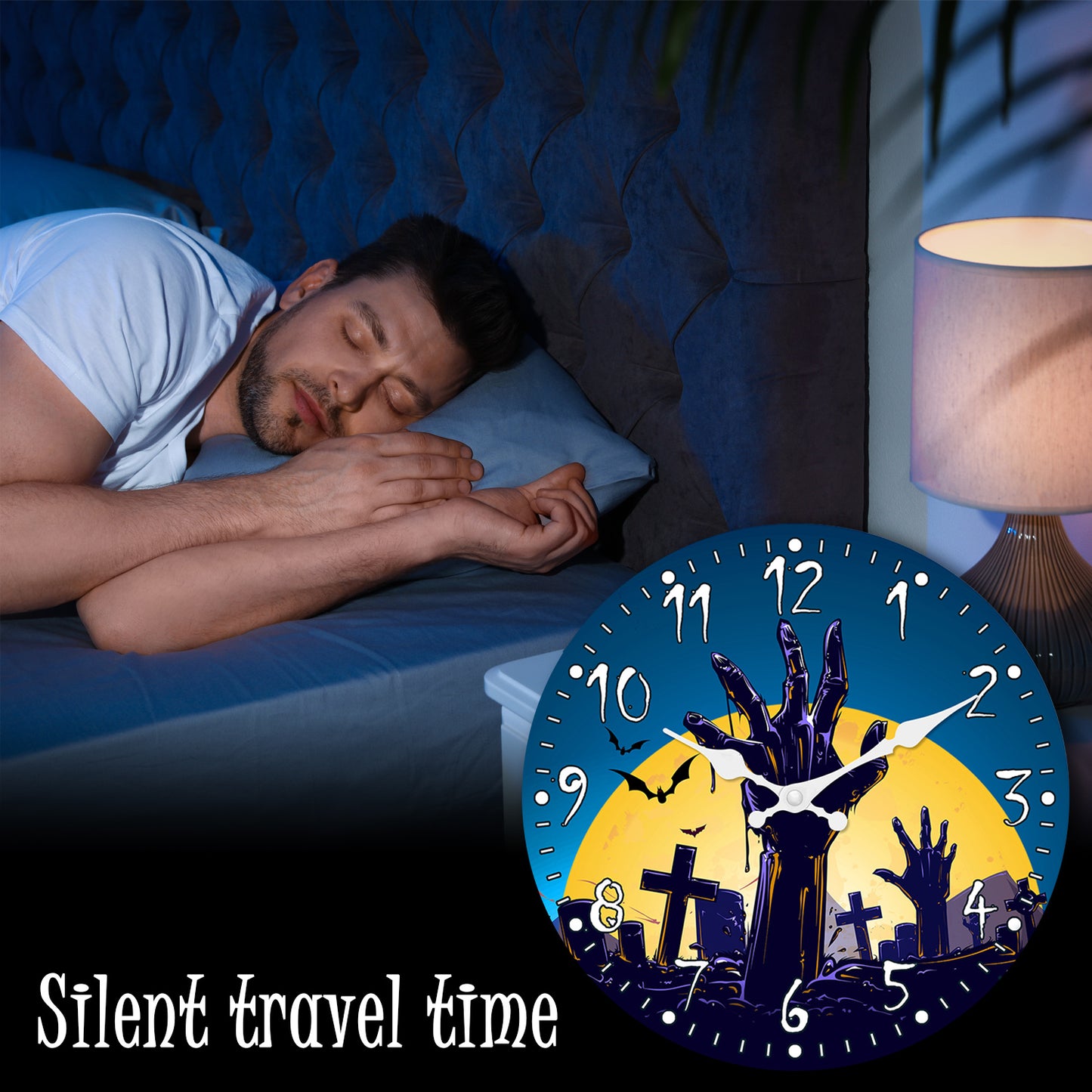 Halloween Wall Clock Crafts for Kids Silent Non Ticking Battery Operated Decorative Clock for Bedroom Kitchen Living Room School