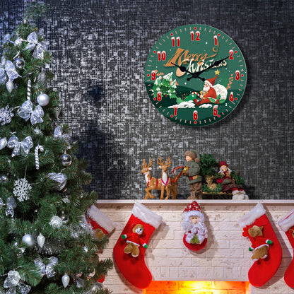 Santa Claus Christmas Decorations Wall Clock Silent Non-Ticking Battery Operated Christmas Decorations Clearance  Home Decor