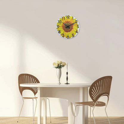 Sunflower Farmhouse Wall Clocks Battery Operated 10 Inch Silent Non Ticking Rustic Wall Clock