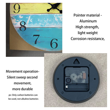 Colorful gradient stripe wall clock Clock Quartz Wood MDF  Wall Clock Battery Operated Non-ticking Clocks Wall