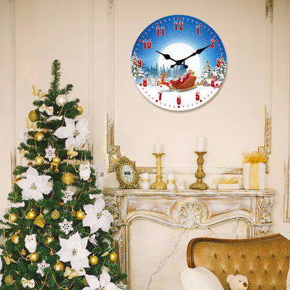 Christmas Wall Clock Christmas Decorations Santa Claus Silent Non-Ticking Battery Operated Indoor Home Decor Clearance