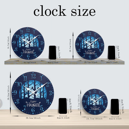 Halloween Night Wall Clock Non Ticking Decorative Nightmare Before Christmas Clock for Bedroom Kitchen Living Room School