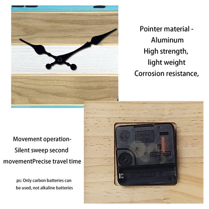 Constantplanet Wooden Wall Clock Silent Non-Ticking Movement Battery Operated Decorative Clock for Living Room, Bedroom, Kitchen