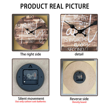 Rustic Farmhouse Wall Clock for Living Room MDF Wall Clock 14 Inchs vintage wall clocks battery operated