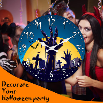 Halloween Wall Clock Crafts for Kids Silent Non Ticking Battery Operated Decorative Clock for Bedroom Kitchen Living Room School
