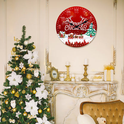 Christmas Wall Clock Christmas Gifts Silent Non-Ticking Battery Operated Christmas Decorations Indoor Home Decor Clearance