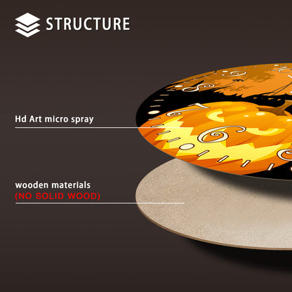 Orologio da parete per la notte di Halloween, decorazione autunnale con zucca, orologio senza ticchettio, decorativo per camera da letto, cucina, soggiorno, scuola