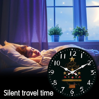 Christmas Tree Wall Clock Silent Non-Ticking Battery Operated Christmas Decorations Indoor Home Decor Clearance
