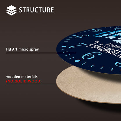 Halloween Night Wall Clock Non Ticking Decorative Nightmare Before Christmas Clock for Bedroom Kitchen Living Room School