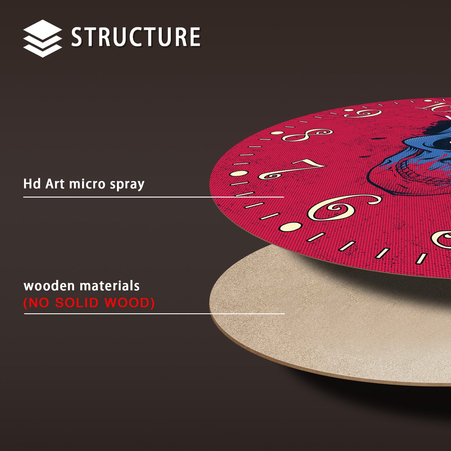 Halloween Night Wall Clock Non Ticking Decorative Nightmare Before Christmas Clock for Bedroom Kitchen Living Room School