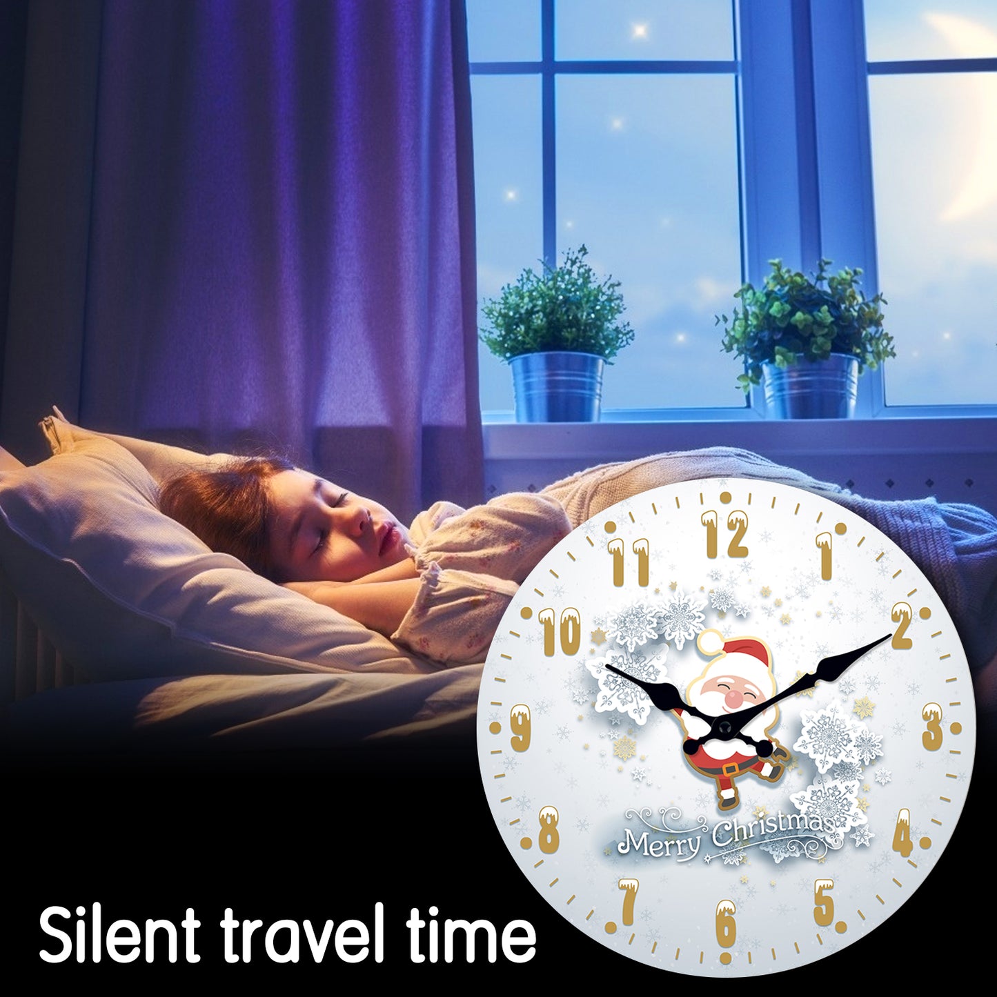 Christmas Wall Clock Silent Non-Ticking Battery Operated Christmas  Clearance Decorations Indoor Home Decor