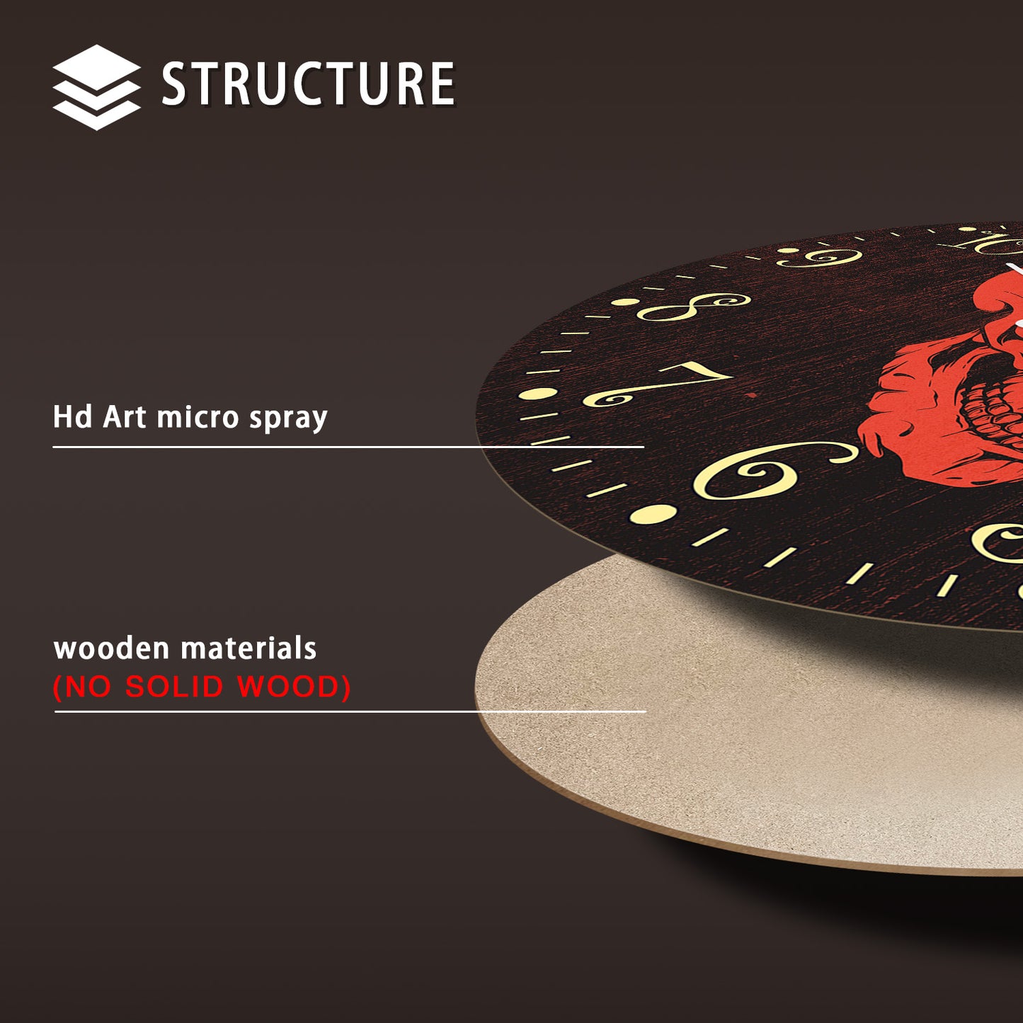 Orologio da parete decorativo senza ticchettio per la notte di Halloween, stile Nightmare Before Christmas, per camera da letto, cucina, soggiorno, scuola