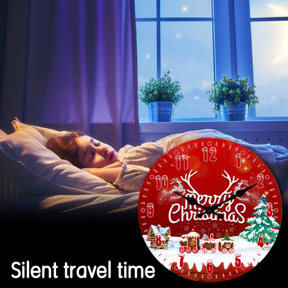 Christmas Wall Clock Christmas Gifts Silent Non-Ticking Battery Operated Christmas Decorations Indoor Home Decor Clearance