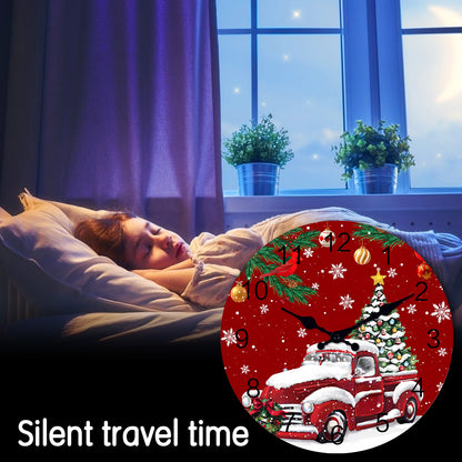 Christmas Tree Wall Clock Silent Non-Ticking Battery Operated Christmas Decorations Indoor Home Decor Clearance