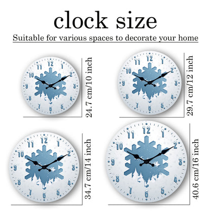 Snow Scene Reindeer  Christmas Wall Clock Silent Non-Ticking Battery Operated Christmas Decorations Indoor Home Decor Clearance