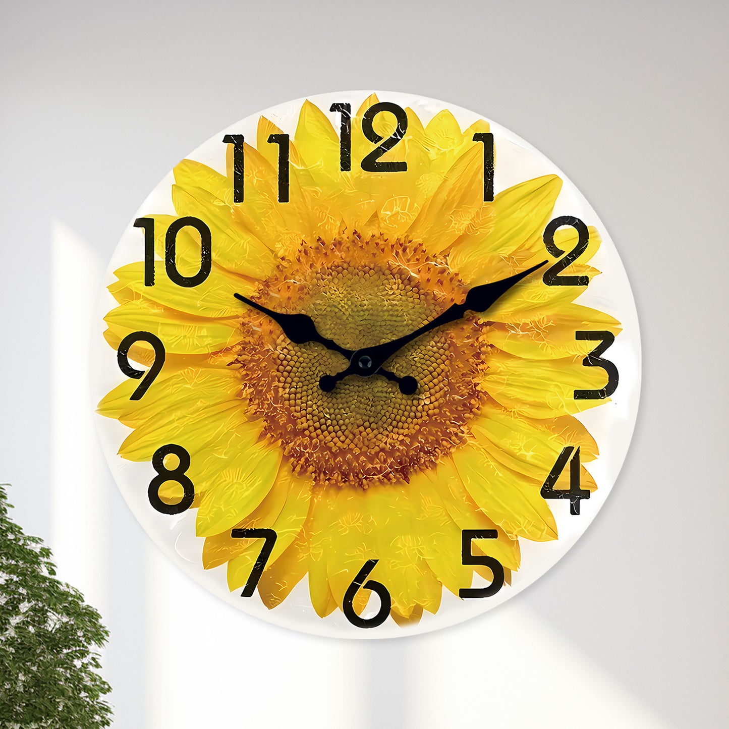 Sunflower Farmhouse Wall Clocks Battery Operated 10 Inch Silent Non Ticking Rustic Wall Clock