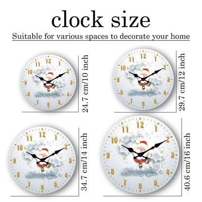 Christmas Wall Clock Silent Non-Ticking Battery Operated Christmas  Clearance Decorations Indoor Home Decor