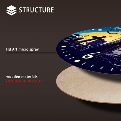 Halloween Wall Clock Crafts for Kids Silent Non Ticking Battery Operated Decorative Clock for Bedroom Kitchen Living Room School