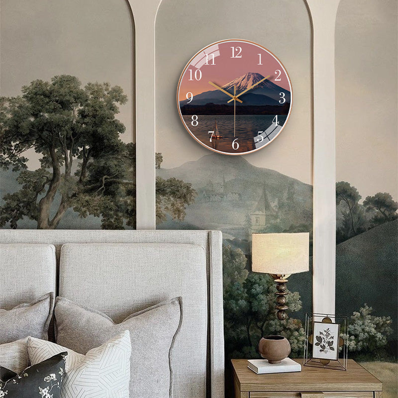 Holiday Series Mount Fuji Tempered Glass Wall Clock