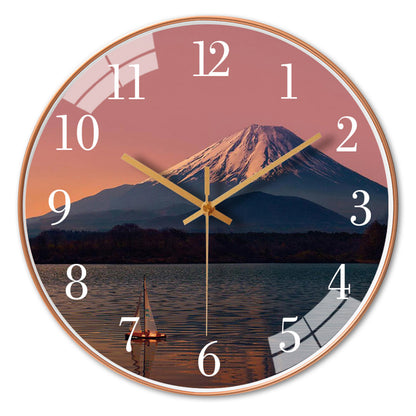 Holiday Series Mount Fuji Tempered Glass Wall Clock