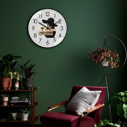 Design Series Hidden Lady Dark Version Tempered Glass Wall Clock