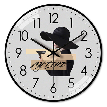 Design Series Hidden Lady Dark Version Tempered Glass Wall Clock