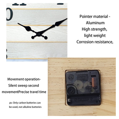Constantplanet Wooden Wall Clock Silent Non-Ticking Movement Battery Operated Decorative Clock for Living Room, Bedroom, Kitchen