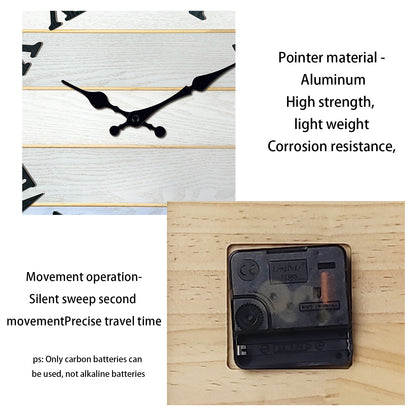 Constantplanet Wooden Wall Clock Roman Numerals Silent Non-Ticking Movement Battery Operated Decorative Clock for Living Room, Bedroom, Kitchen