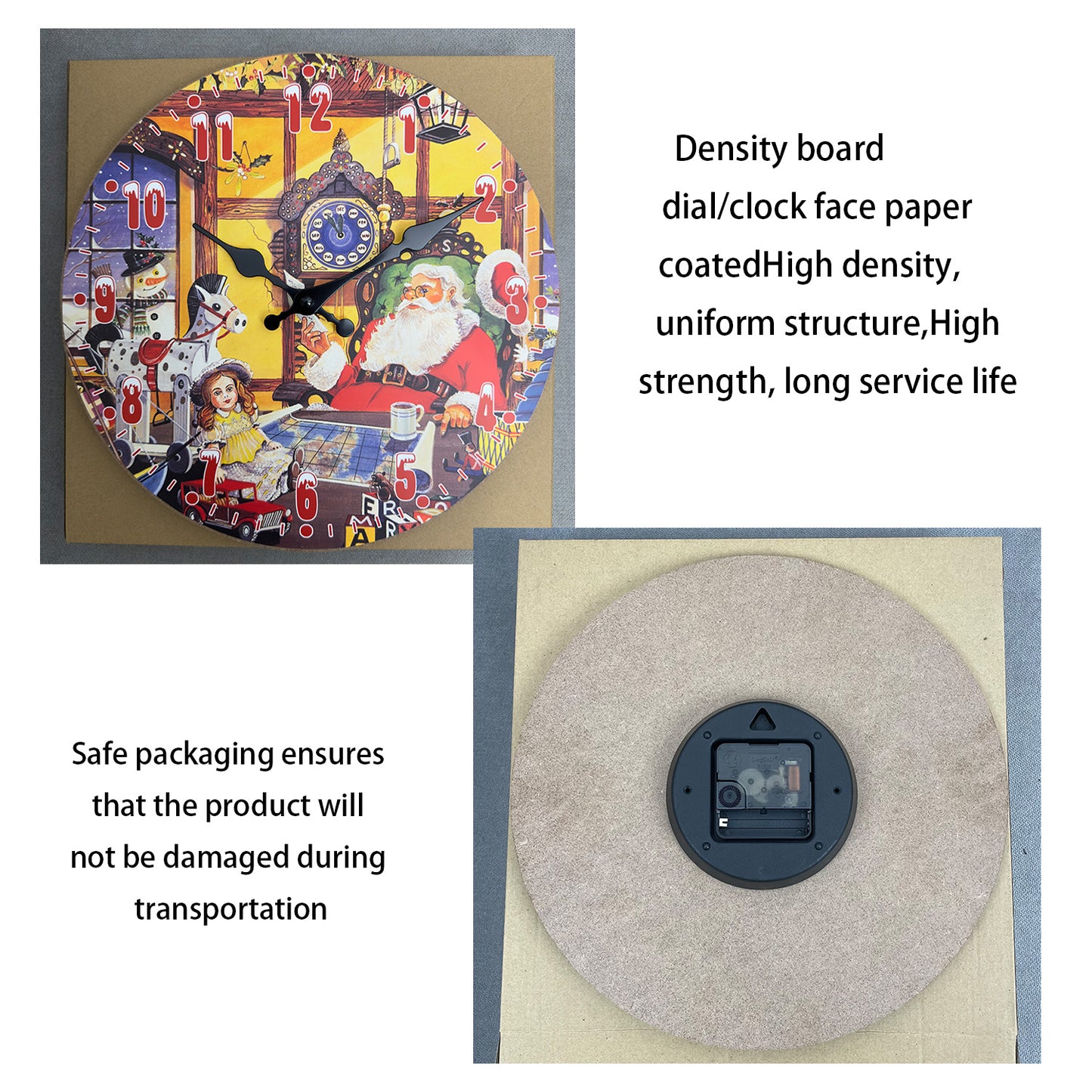 A letter from Santa Claus Christmas Wall Clock Silent Non-Ticking Battery Operated Christmas Decorations Indoor Home Decor Clearance