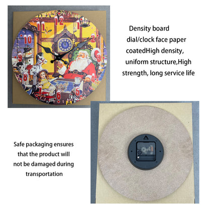 A letter from Santa Claus Christmas Wall Clock Silent Non-Ticking Battery Operated Christmas Decorations Indoor Home Decor Clearance