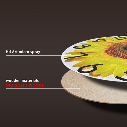 Sunflower Farmhouse Wall Clocks Battery Operated 10 Inch Silent Non Ticking Rustic Wall Clock