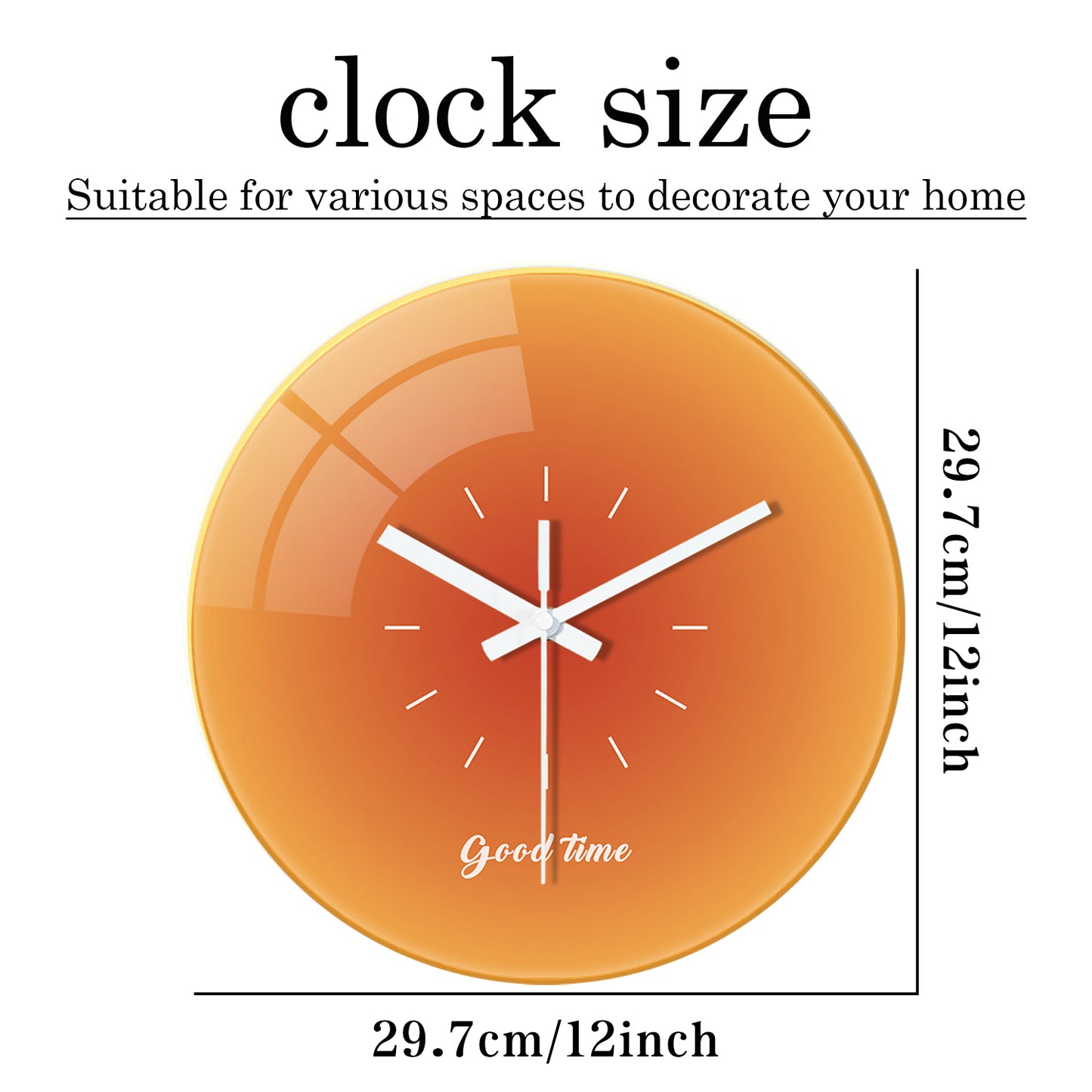 Minimalist Series Sunset Tempered Glass Wall Clock