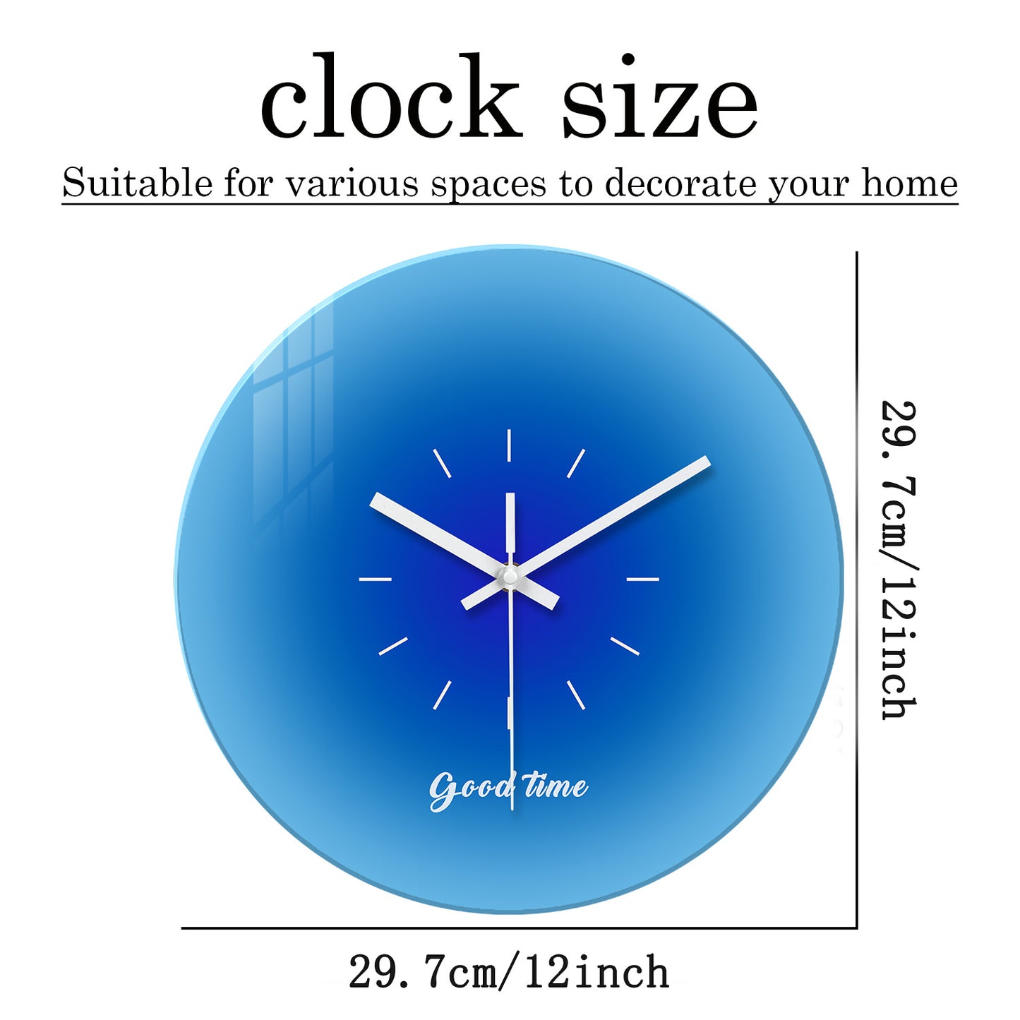 Minimalist Series Moonlight Tempered Glass Wall Clock