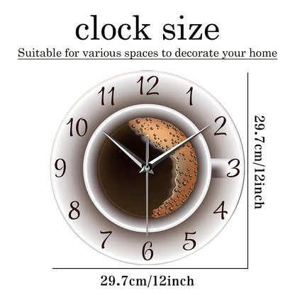 Minimalist Series Black Coffee Tempered Glass Wall Clock