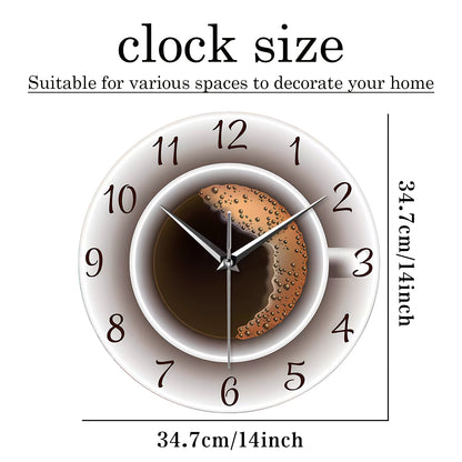 Minimalist Series Black Coffee Tempered Glass Wall Clock