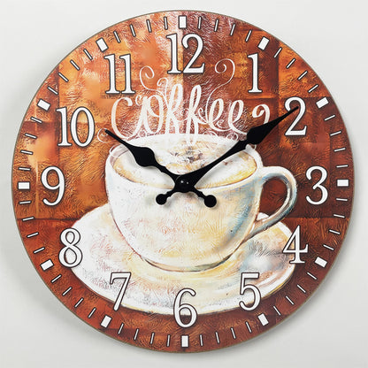 Vintage Series Café Latte MDF Plywood Wall Clock