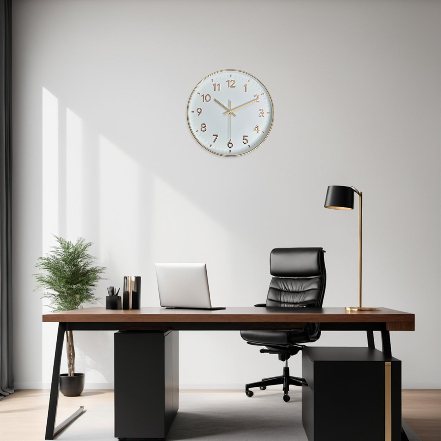 12 Inch Modern Rose Gold Wall Clock  Silent Non-Ticking Battery Operated Analog Wall Clock