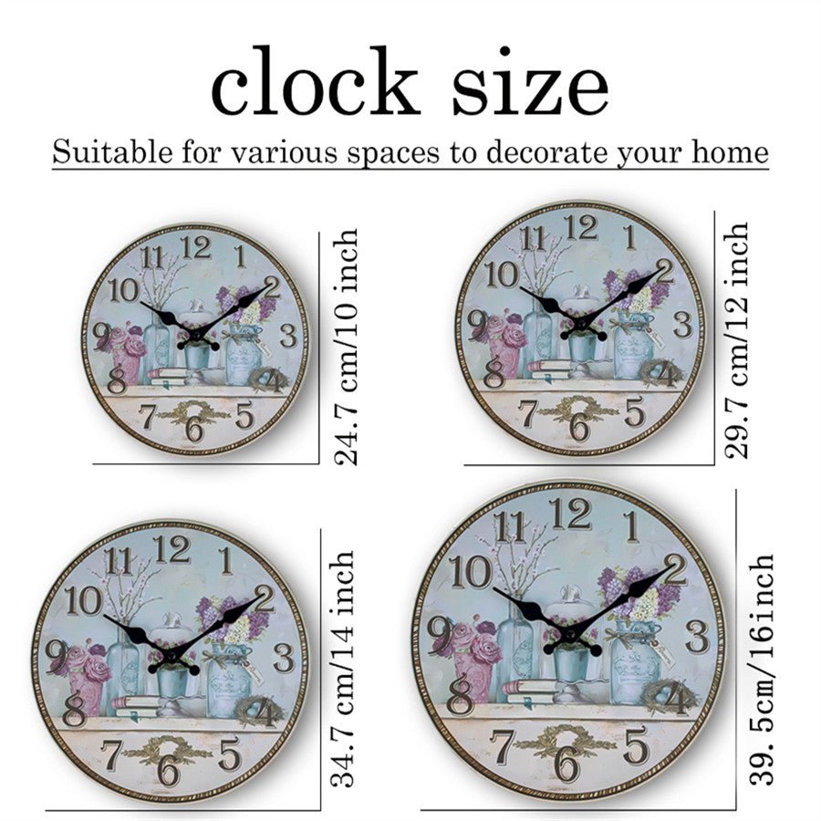 Lady's Vase Minimalist MDF Wall Clock – 10 Inch & 14 Inch Wall Clocks Battery Operated for Living Room Silent Non Ticking Wall Clock