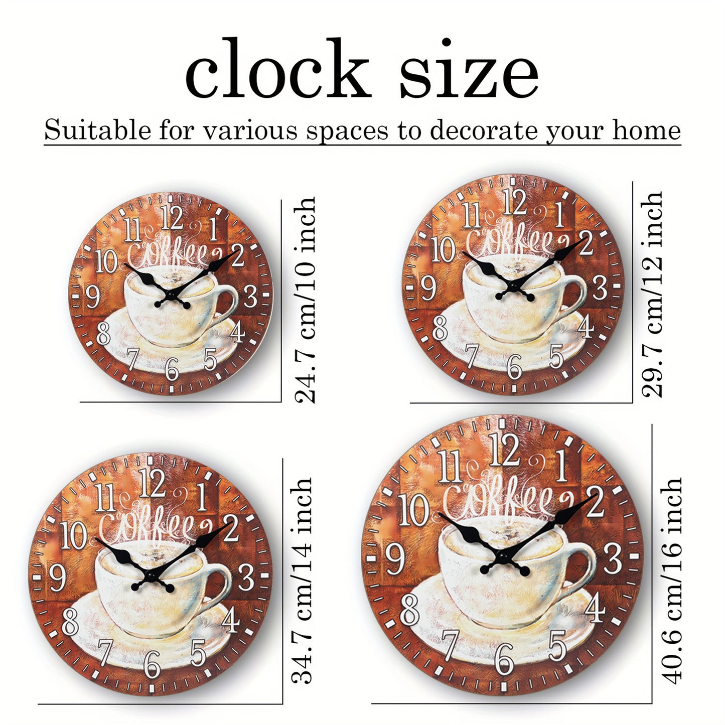 Vintage Series Café Latte MDF Plywood Wall Clock