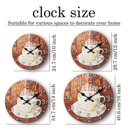 Vintage Series Café Latte MDF Plywood Wall Clock