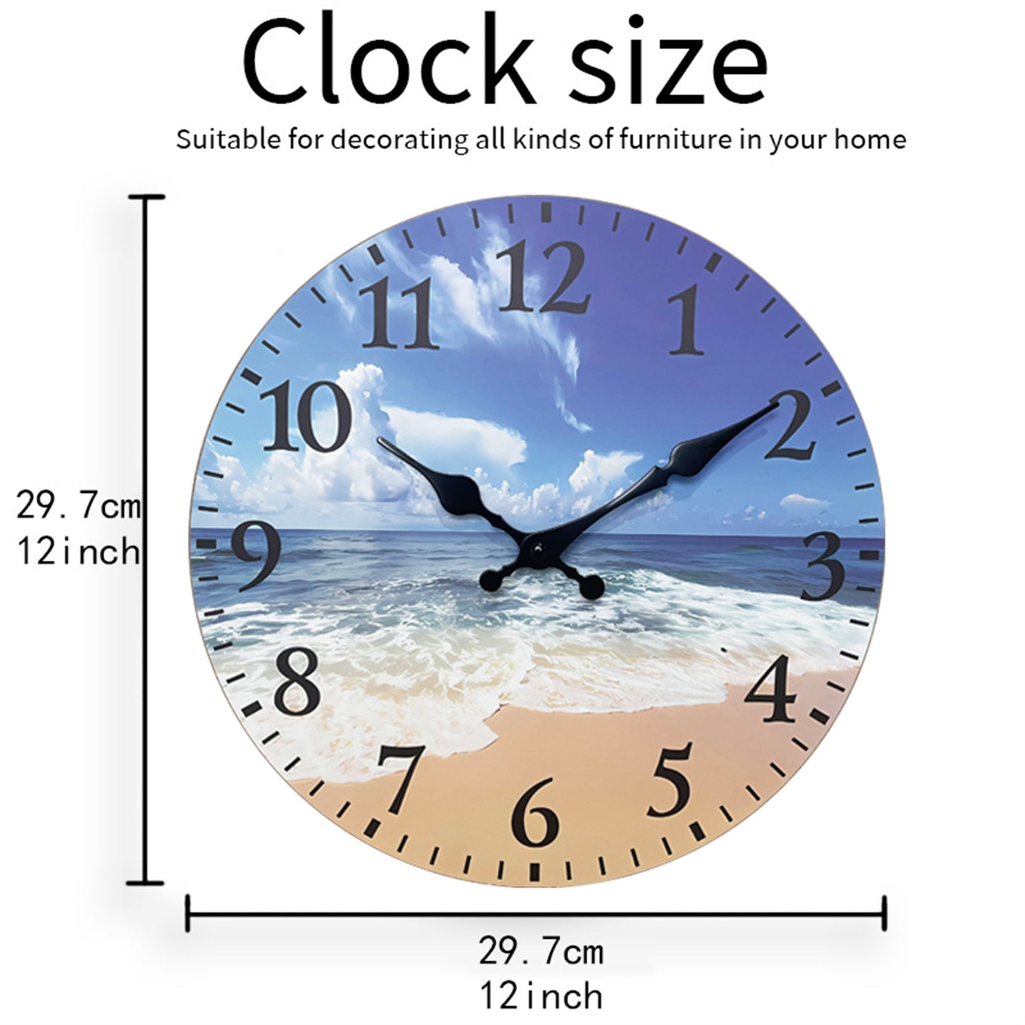 Holiday Series Ocean of Liberty MDF Plywood Wall Clock