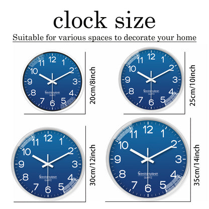 Modern 8 Inch Wall Clocks Battery Operated Small Classic Clocks Silent Non-Ticking - Analog for Office, Kitchen, Bedroom, School, Living Room
