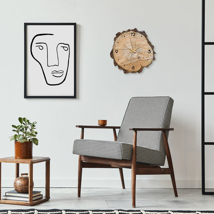 16-Inch Wooden Ring Veneer Wall Clock Silent Non-ticking Battery Operated for Living Room