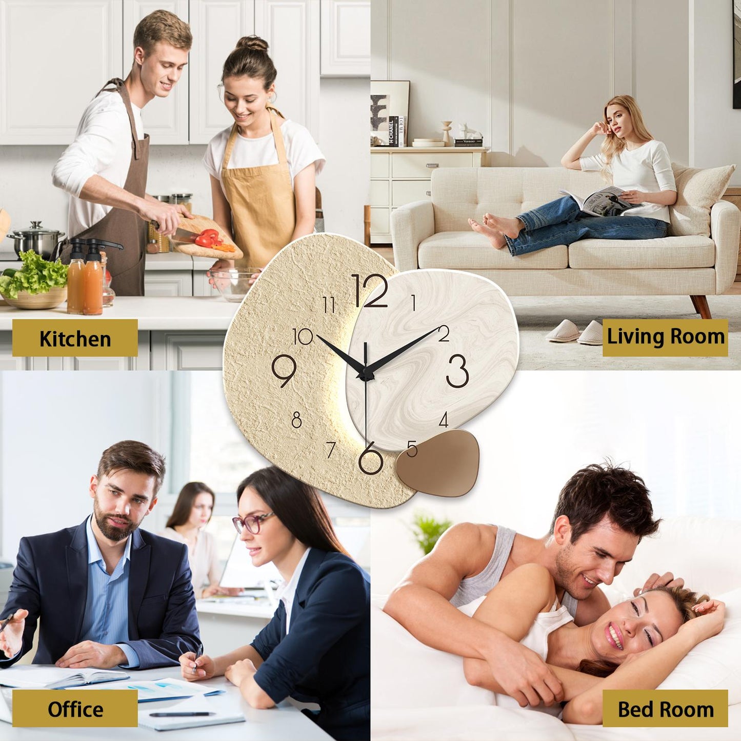 Simple Nordic Solid Wood Wall Clock Silent Non-Ticking Personalized and Creative Decoration Wall clock for Living Room and Bedroom