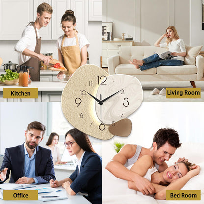 Simple Nordic Solid Wood Wall Clock Silent Non-Ticking Personalized and Creative Decoration Wall clock for Living Room and Bedroom