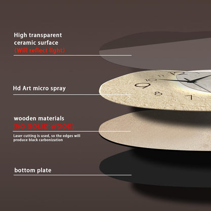 Simple Nordic Solid Wood Wall Clock Silent Non-Ticking Personalized and Creative Decoration Wall clock for Living Room and Bedroom