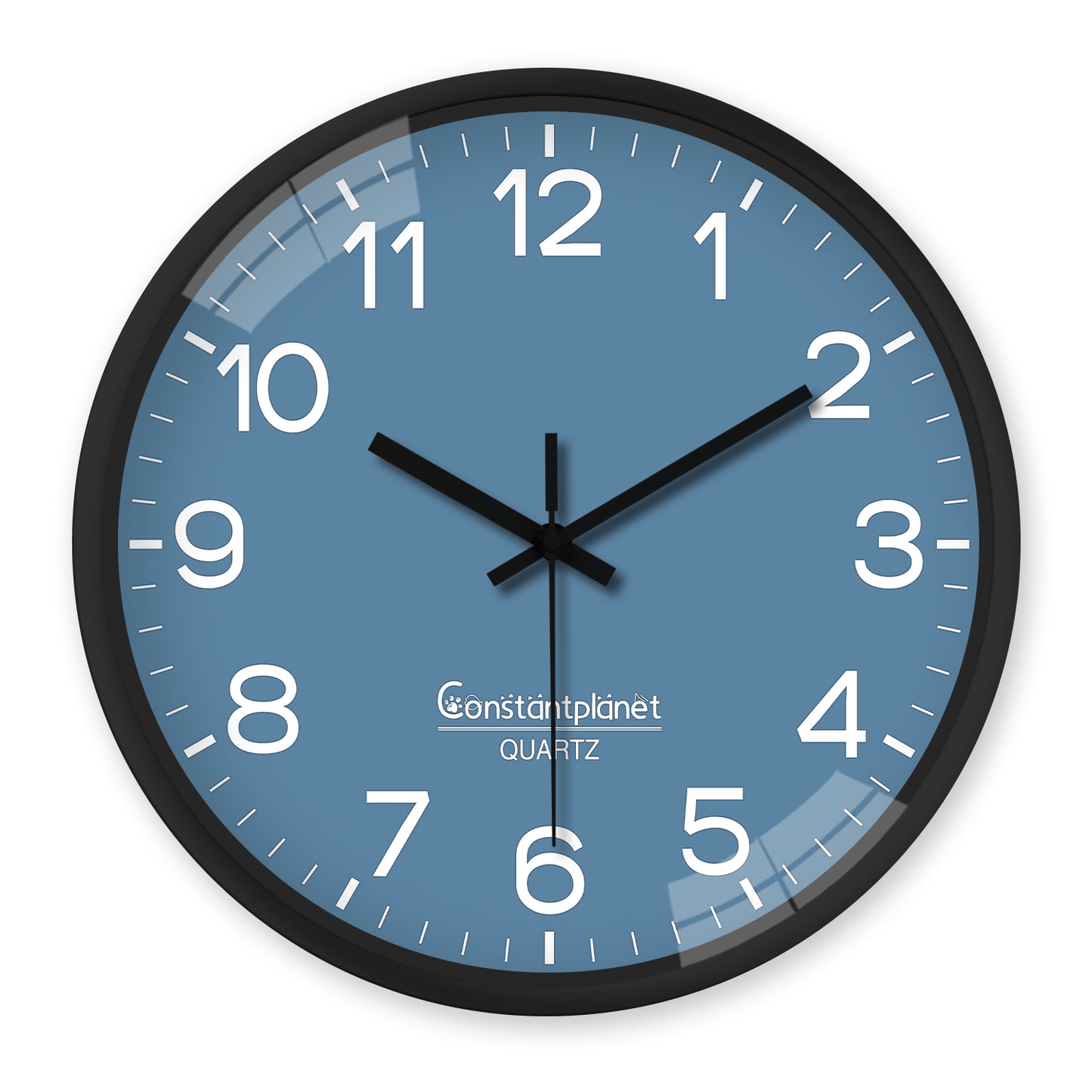 8-Inch Modern Wall Clock Blue Analog Silent Non-Ticking Battery Operated
